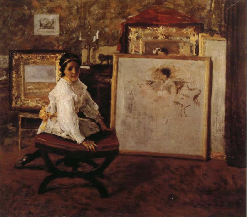 William Merritt Chase Do you speak with me China oil painting art